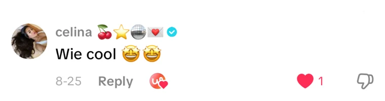 Kommentar von celina: „Wie cool“
